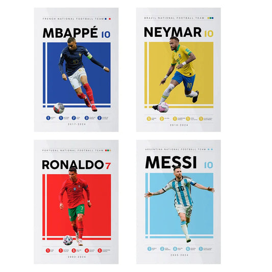 World Famous Football Player Lionel Wall Art Posters CR7 Canvas Art Prints M-Messis Canvas Painting Football Art Pictures Decor