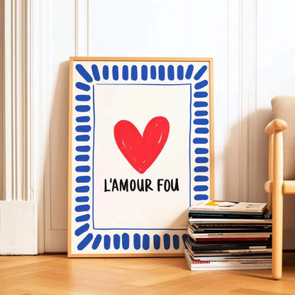 L’Amour Fou Love Quote Canvas Print