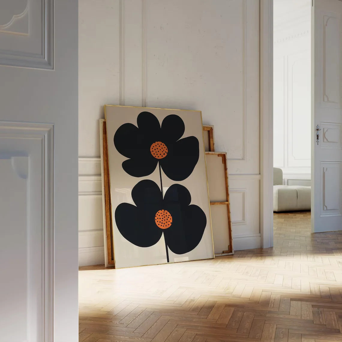 Mid-Century Modern Minimalist Floral Art Print
