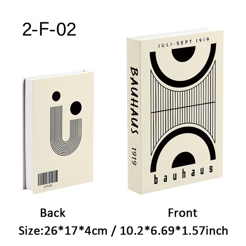 Abstract Bauhaus Luxury Decorative Books Boho Fake Book Storage Box Home Decor Coffee Table Shlef Bedroom Living Room Decoration