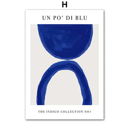 Blue Girl Body Pigeons Line Minimalist Poster