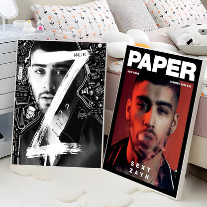 Singer Z-Zayn M-Malik Whitepaper Poster Waterproof Paper Sticker Coffee House Bar Aesthetic Art Wall Painting