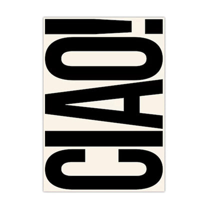 Modern Ciao Letters Poster Wall Art