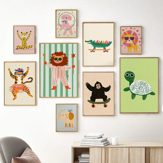 Animal Print Posters Yoga Leopard Elephant
