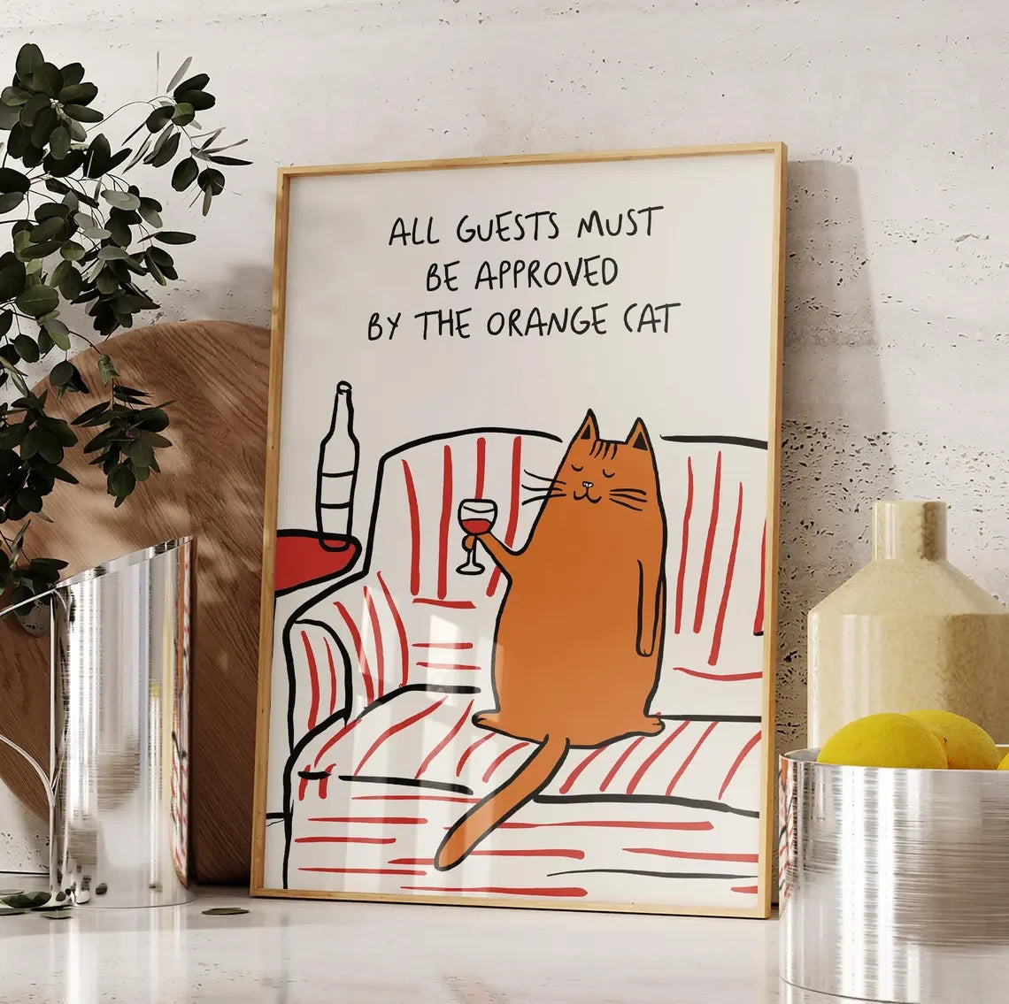 Funny Cat Poster, Trendy Wall Art