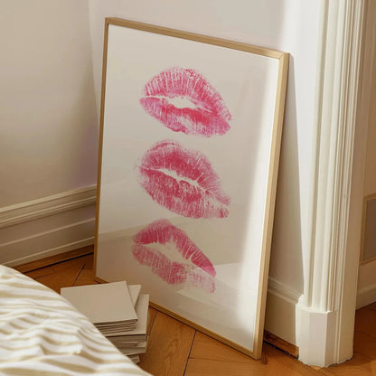 Pink Style Billiards Black Eight Cheetah Lipprin Wall Art