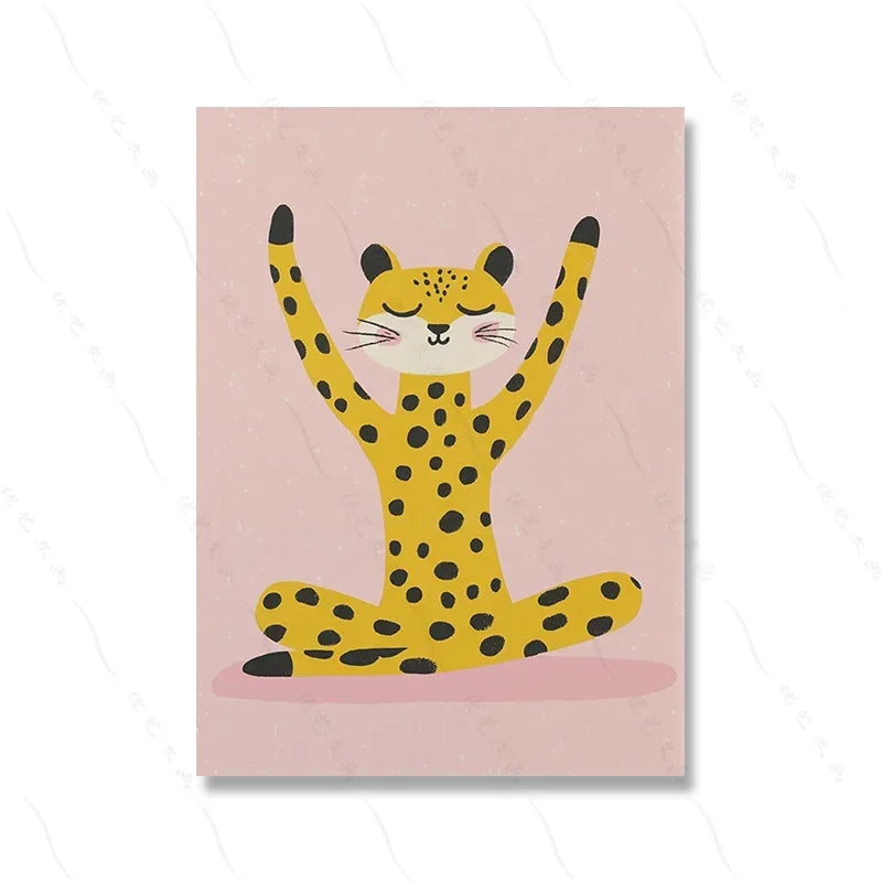 Animal Print Posters Yoga Leopard Elephant