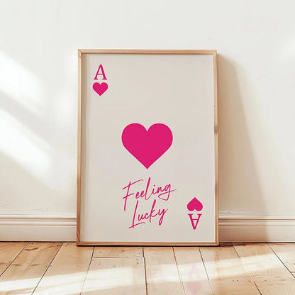 Ace Card Positive Sayings Canvas Wall Art
