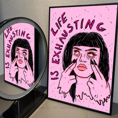 Feminist Fashion Art Pink Girl Power Poster