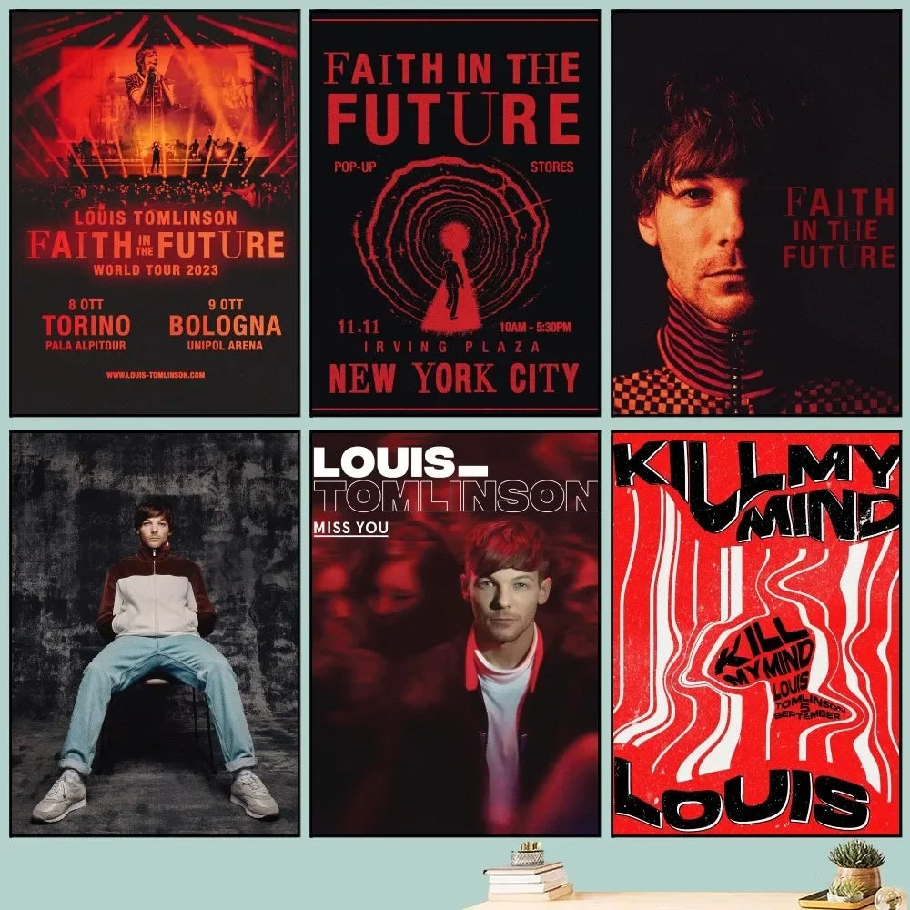 L-Louis Hot Singer T-Tomlinsons Poster DIY Vintage Movie Poster Wall Art Painting Study Stickers Small Szie Wall Painting