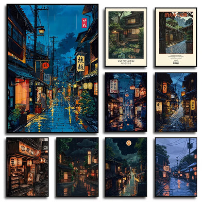 Tokyo Teahouse Cartoon Japanese Print