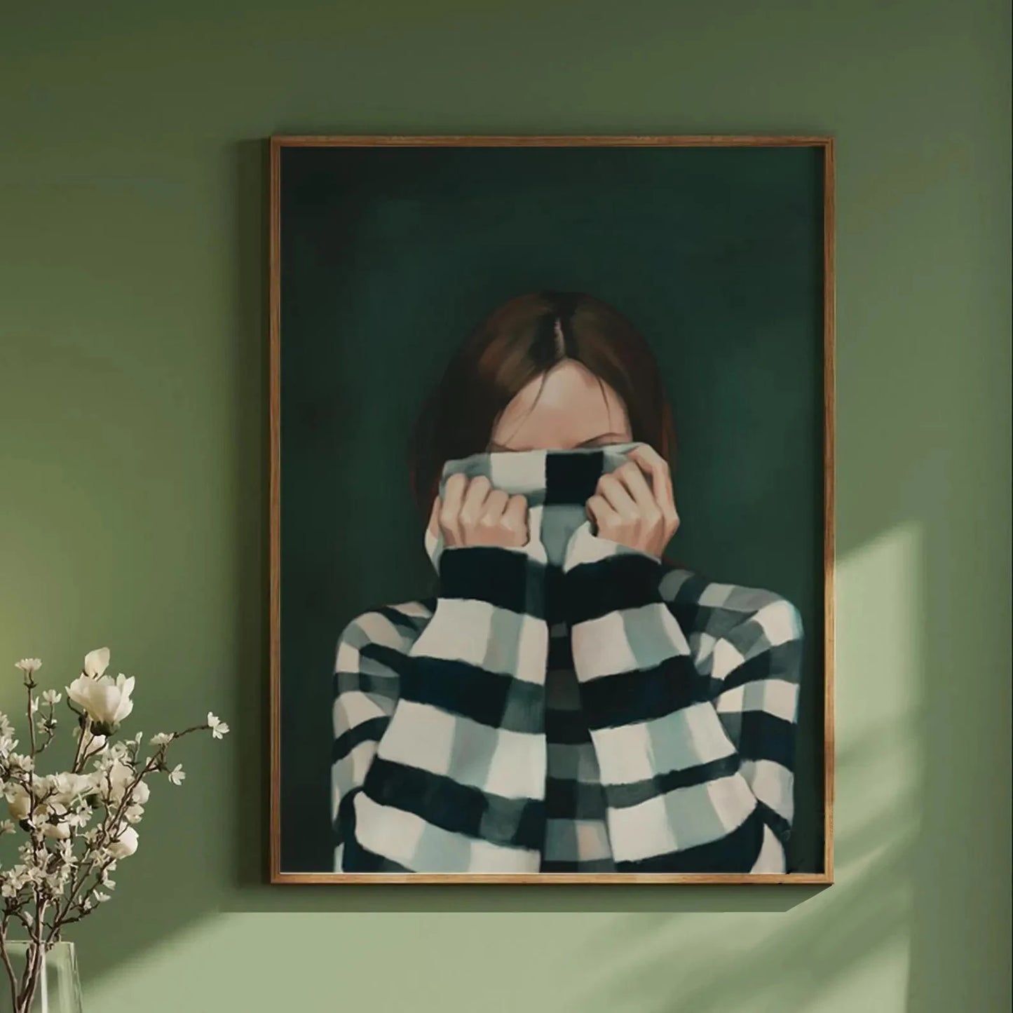 Green Abstract Figures Canvas Print