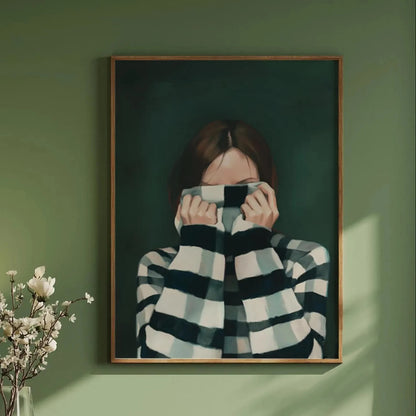 Green Abstract Figures Canvas Print