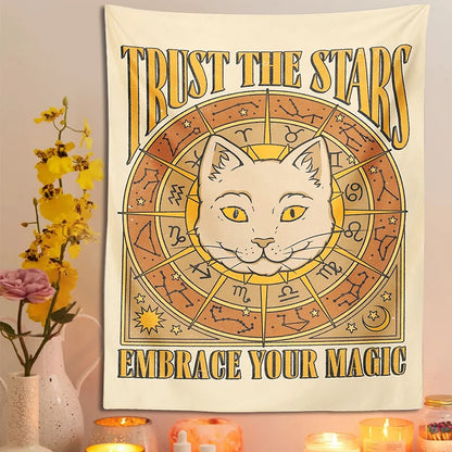 Sun Moon cat Tapestry