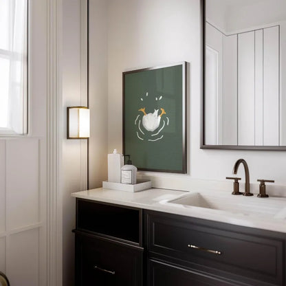 Duck Animal Bathroom Playful Dark Nursery Art