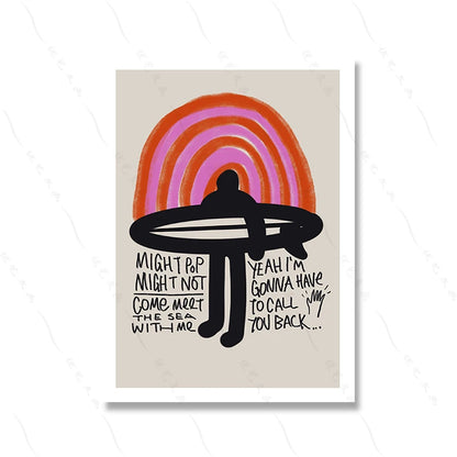 Rainbow Surfer Surfing Poster