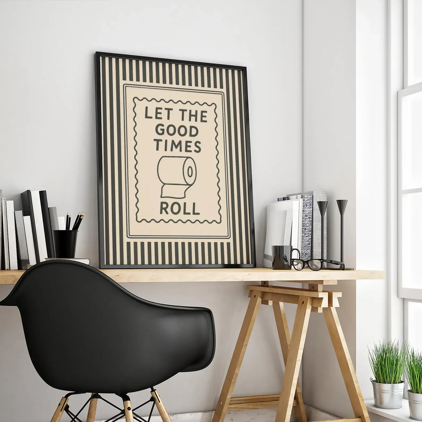 Let The Good Times Roll Funny Bathroom Wall Art