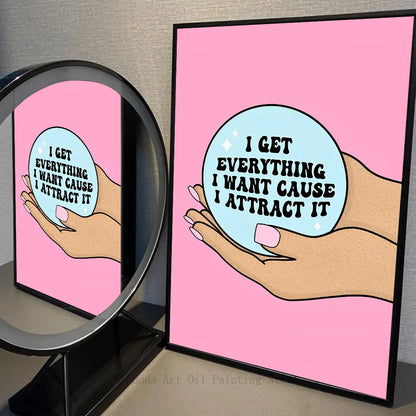 Feminist Fashion Art Pink Girl Power Poster