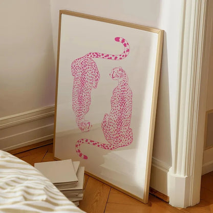Pink Style Billiards Black Eight Cheetah Lipprin Wall Art