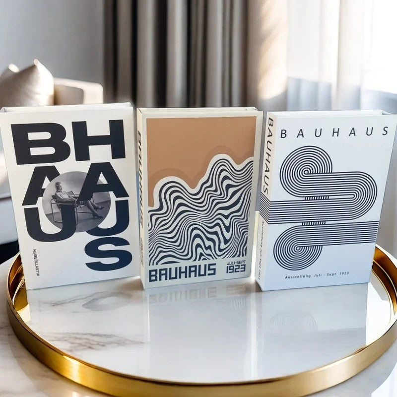 Abstract Bauhaus Luxury Decorative Books Boho Fake Book Storage Box Home Decor Coffee Table Shlef Bedroom Living Room Decoration