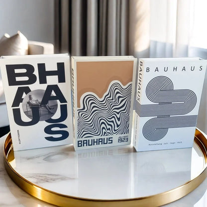 Abstract Bauhaus Luxury Decorative Books Boho Fake Book Storage Box Home Decor Coffee Table Shlef Bedroom Living Room Decoration