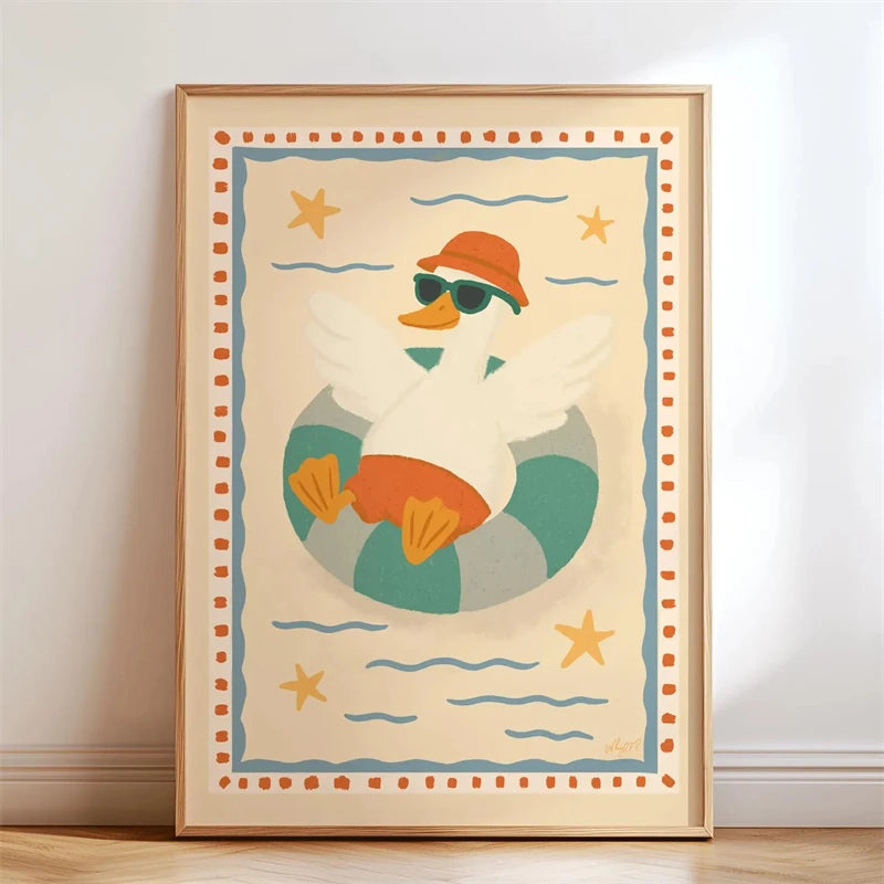 Trendy Playful Animal Poster Kids