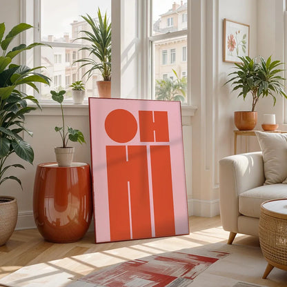 Modern Text OH HI and OK Poster Canvas Print