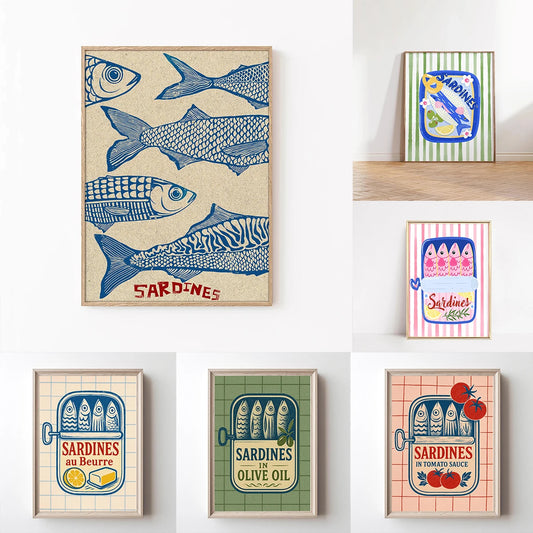 Pink Canned Sardines Canvas Print