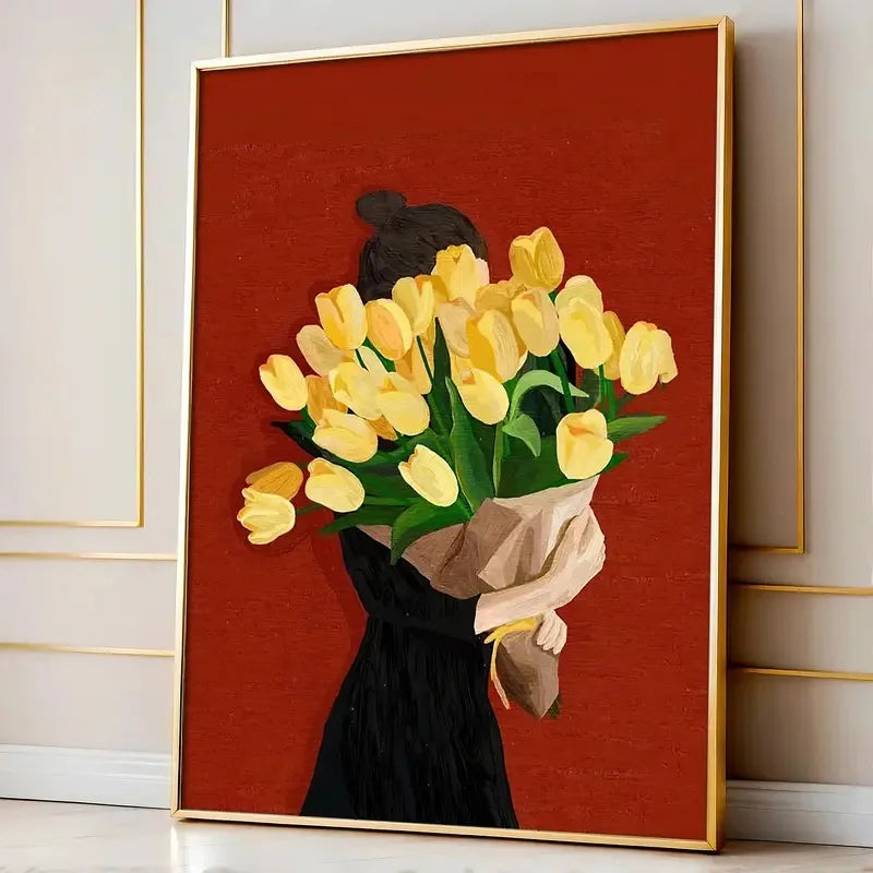 Green Abstract Figures Canvas Print