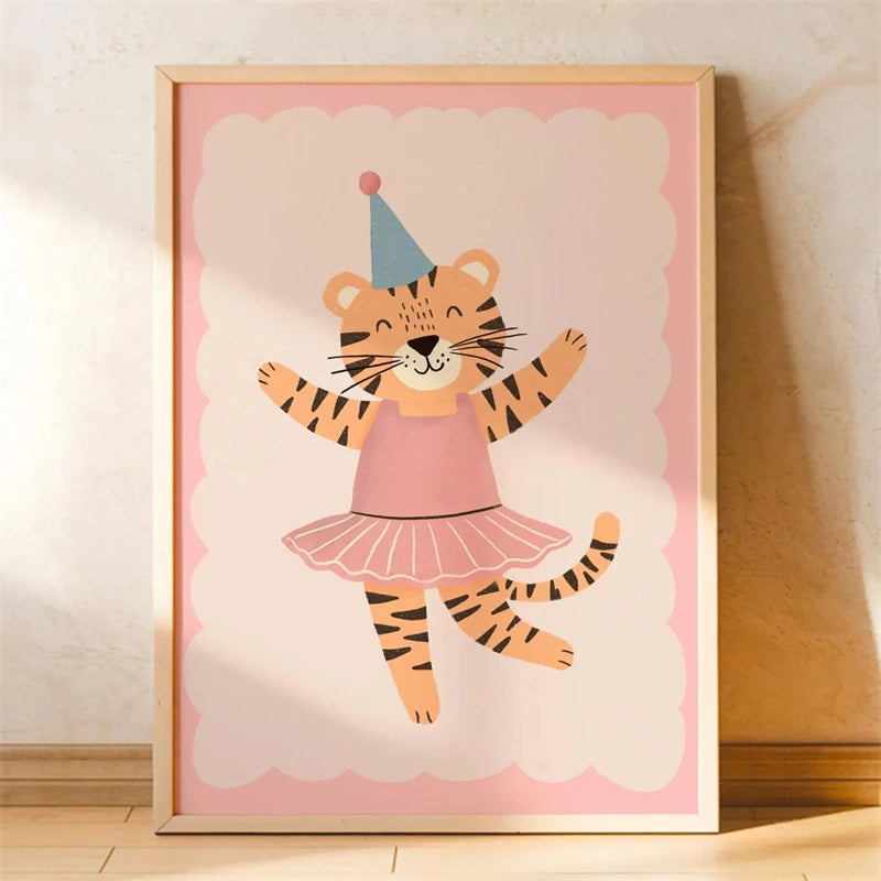 Trendy Playful Animal Poster Kids