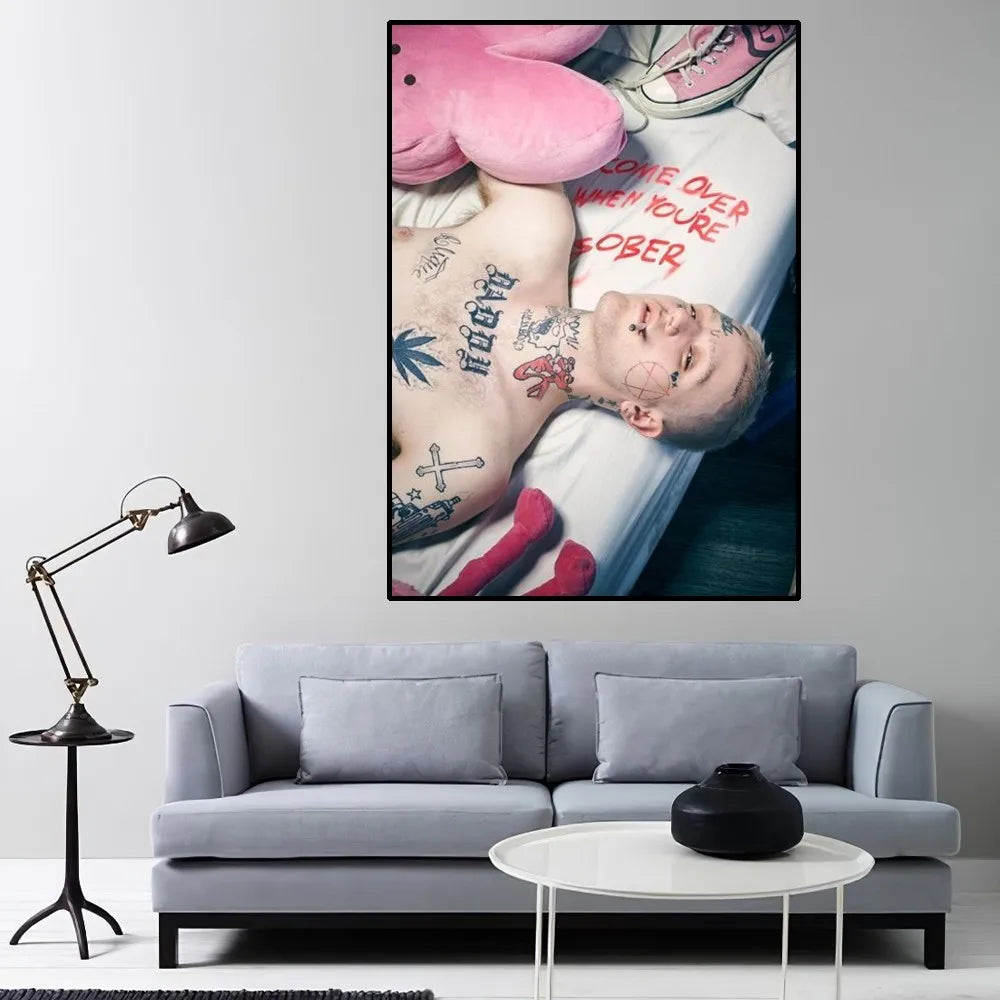 L-Lil P-Peep Hot Singer Poster Home Room Decor Livingroom Bedroom Aesthetic Art Wall Painting Stickers