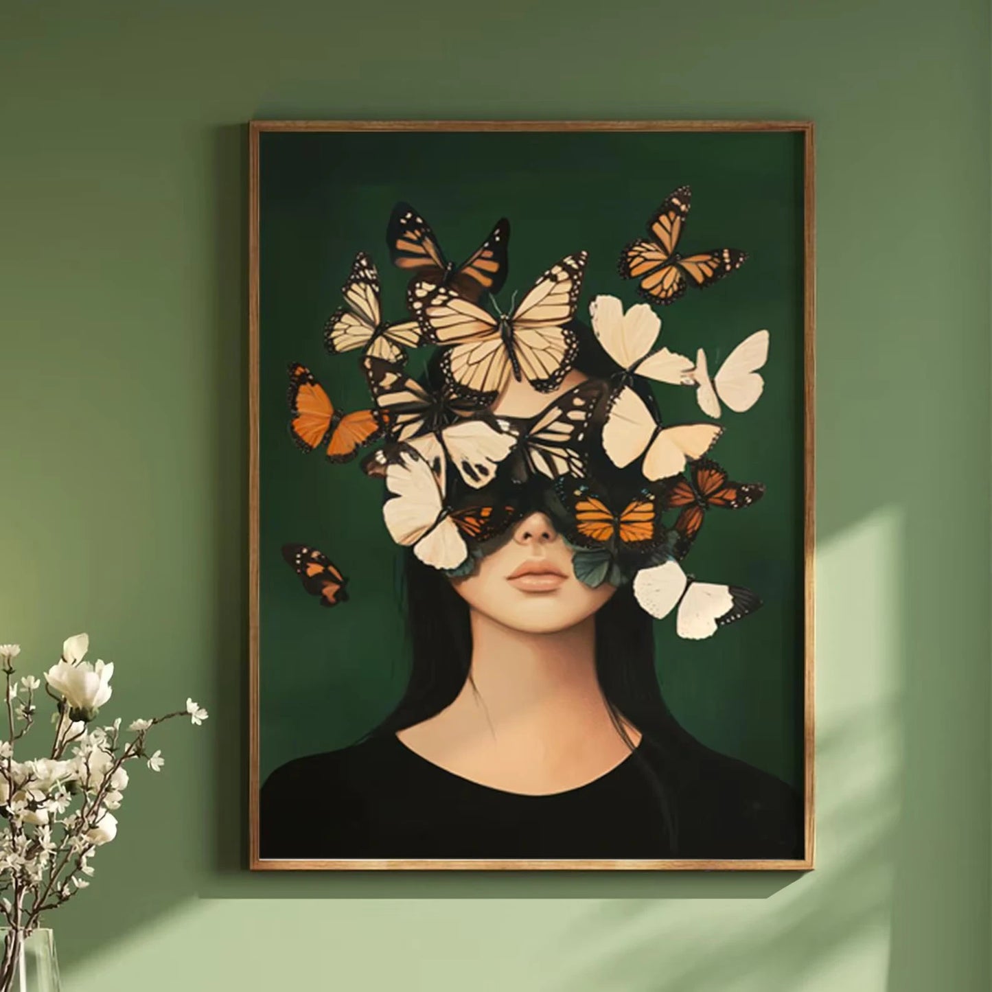Green Abstract Figures Canvas Print