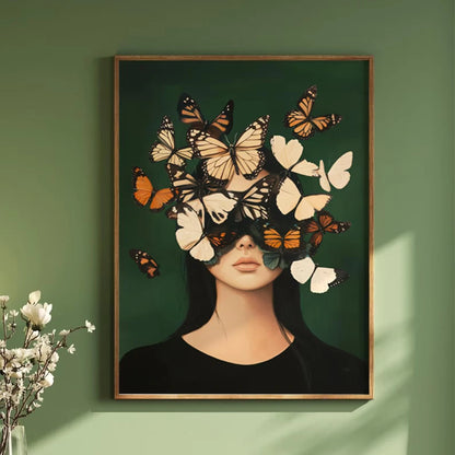 Green Abstract Figures Canvas Print