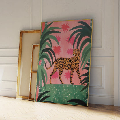 Pink And Green Cheetah In The Jungle Poster