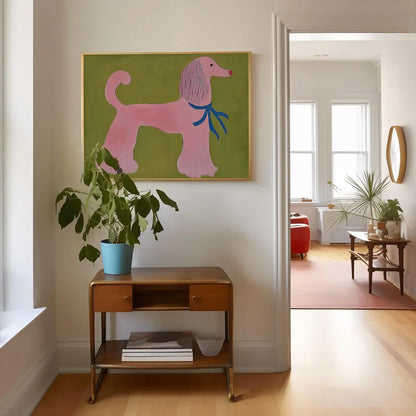 Pink Poodle Wall Art Print