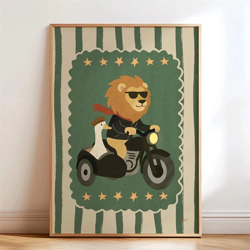 Trendy Playful Animal Poster Kids