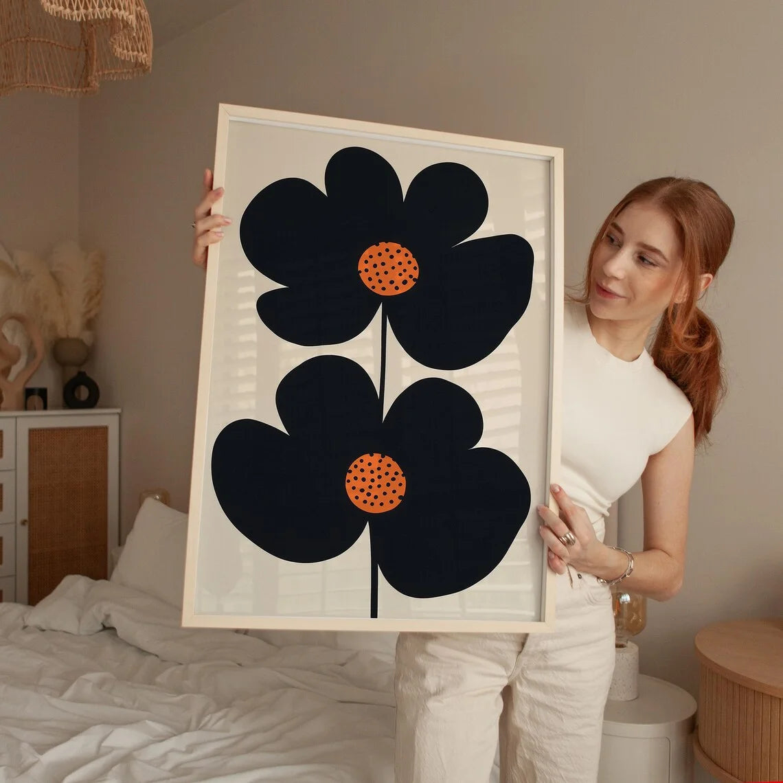 Mid-Century Modern Minimalist Floral Art Print