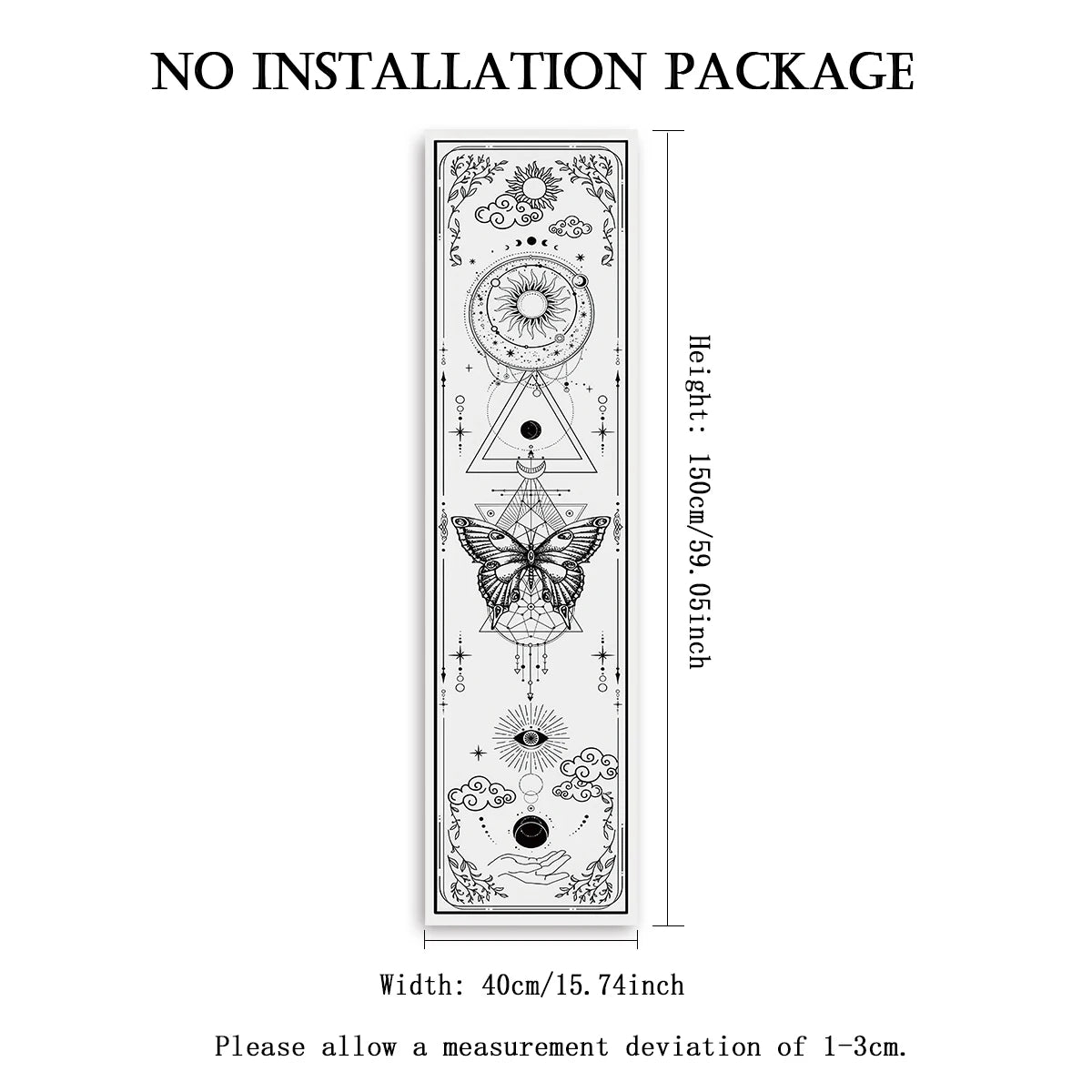Gothic Witchy Sun & Moon Vertical Tapestry