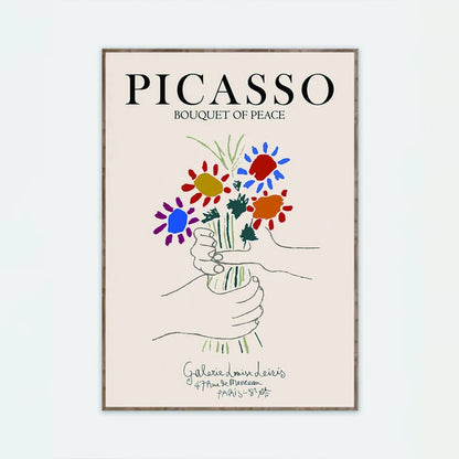 Modern Picasso Bouquet Of Peace Art Vintage Wall Art Prints Canvas Painting Poster Picture For Living Room Bedroom Home Decor