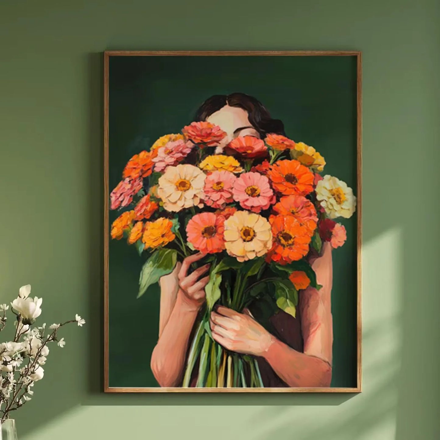 Green Abstract Figures Canvas Print