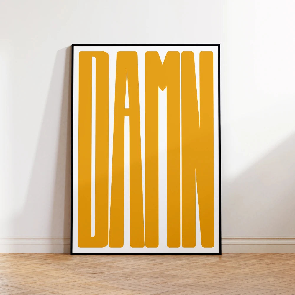 DAMN Quotes Black Red Wall Art