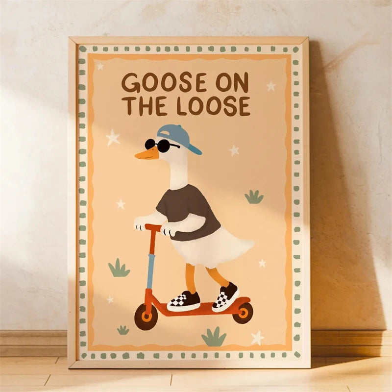 Trendy Playful Animal Poster Kids