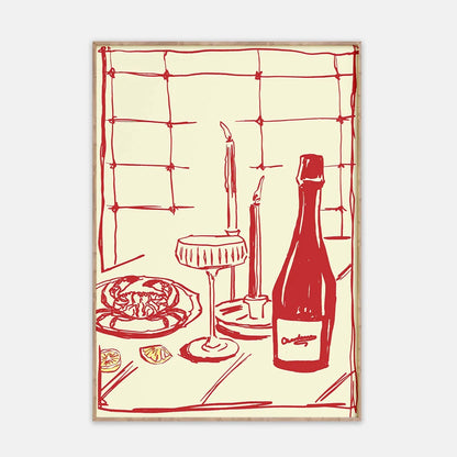 Dining With Wine And Crab Modern Food Art