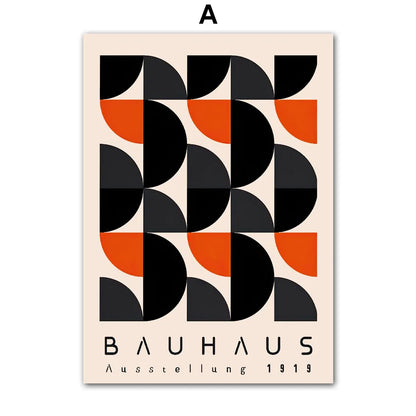 Bauhaus Geometric Lines Rainbow Poster