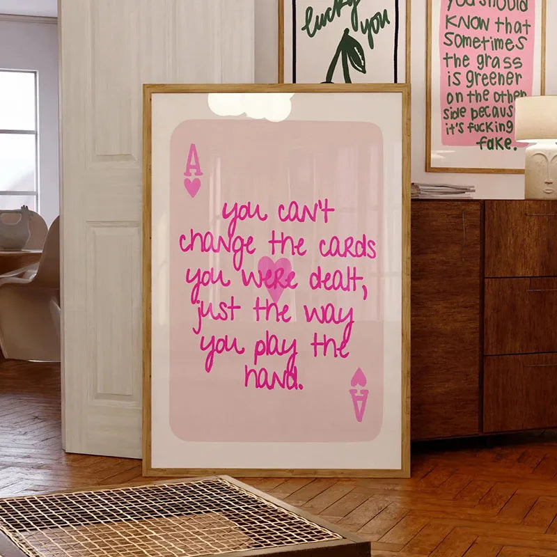 Ace Card Positive Sayings Canvas Wall Art