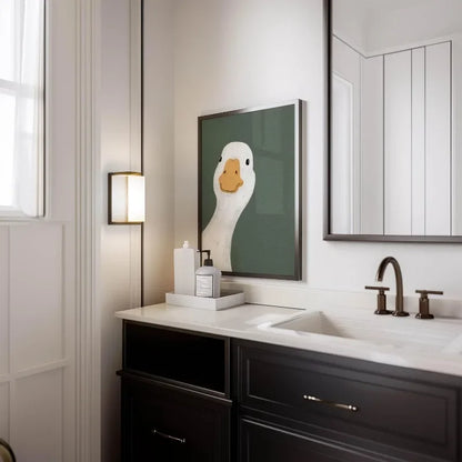 Duck Animal Bathroom Playful Dark Nursery Art