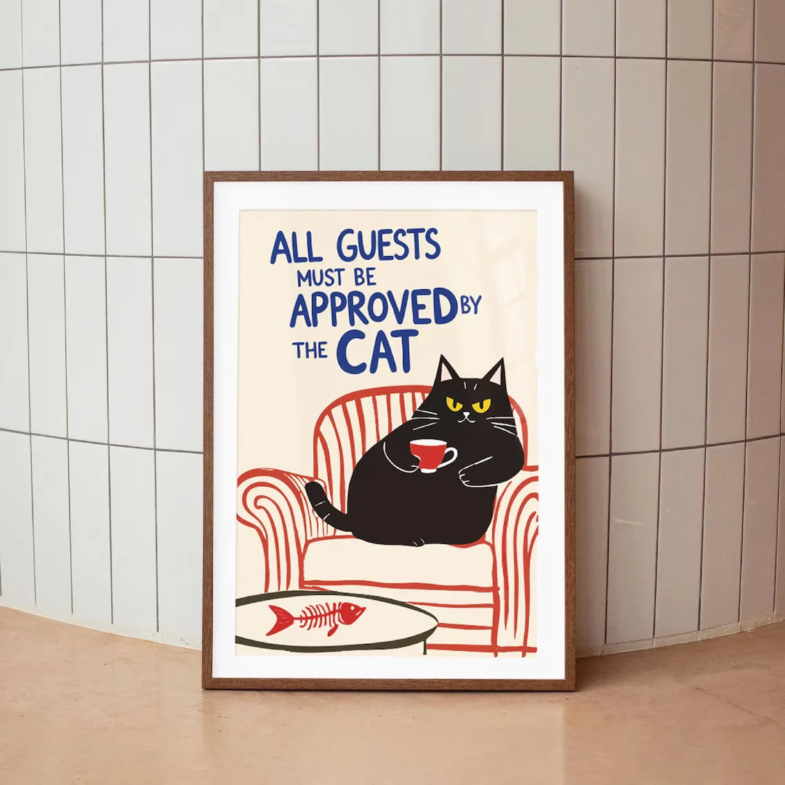 Funny Cat Poster, Trendy Wall Art