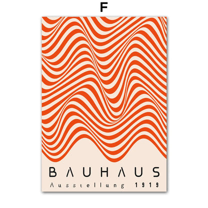 Bauhaus Geometric Lines Rainbow Poster