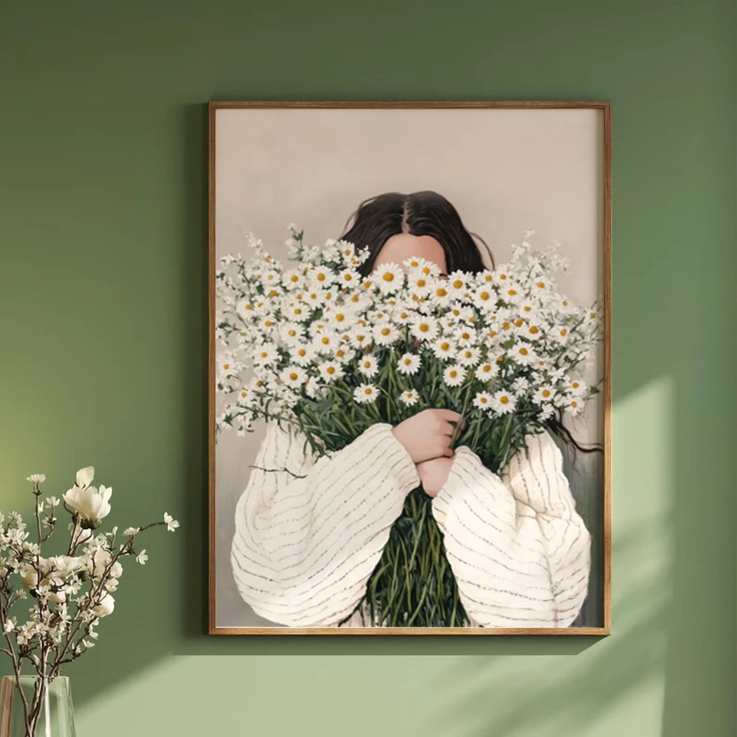 Green Abstract Figures Canvas Print