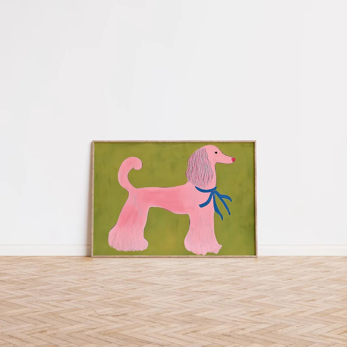 Pink Poodle Wall Art Print